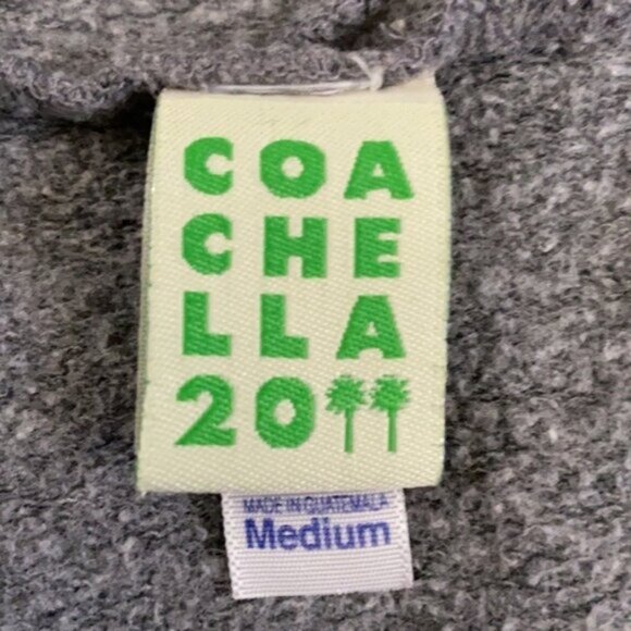 2011 Coachella Festival Sweatshirt Band Hoodie Cotton Mens Medium Gray Full Zip - Picture 6 of 11